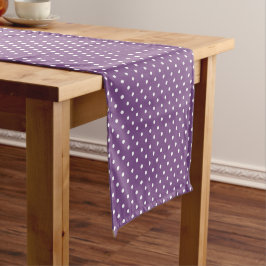Caminho De Mesa Pequeno Padrão de Bolinhas Roxo Moderno
