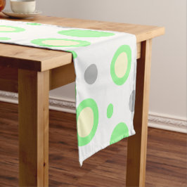 Caminho De Mesa Pequeno Padrão de círculos geométricos cinza creme verde