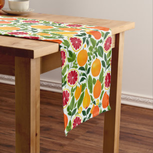Caminho De Mesa Pequeno Padrão de Citros, Peras e Folhas Vibrantes