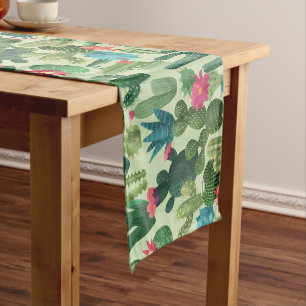 Caminho De Mesa Pequeno Padrão de Colheita Verde de Cactos