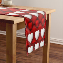 Padrão de Coração Vermelho e Branco
