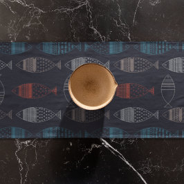 Caminho De Mesa Pequeno Padrão de Desenho de Peixes