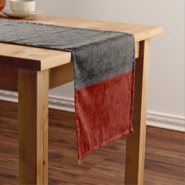 Caminho De Mesa Pequeno Padrão de estrela do Damasco Vermelho e do Carvão