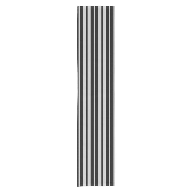 Caminho De Mesa Pequeno Padrão de Faixa Vertical Preta da Cinza Cinza (Frente)