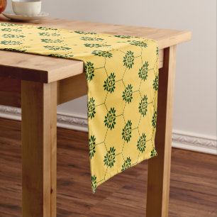 Caminho De Mesa Pequeno Padrão de Flor de Barcelona Amarelo Vintage