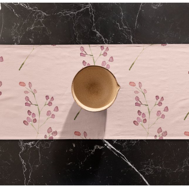 Caminho De Mesa Pequeno Padrão de Flor Vermelho Moderno da Cor da Água (Criador carregado)