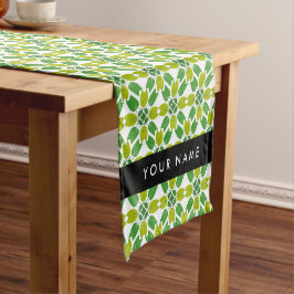 Caminho De Mesa Pequeno Padrão de Folhas, Folhas Verdes, Seu Nome