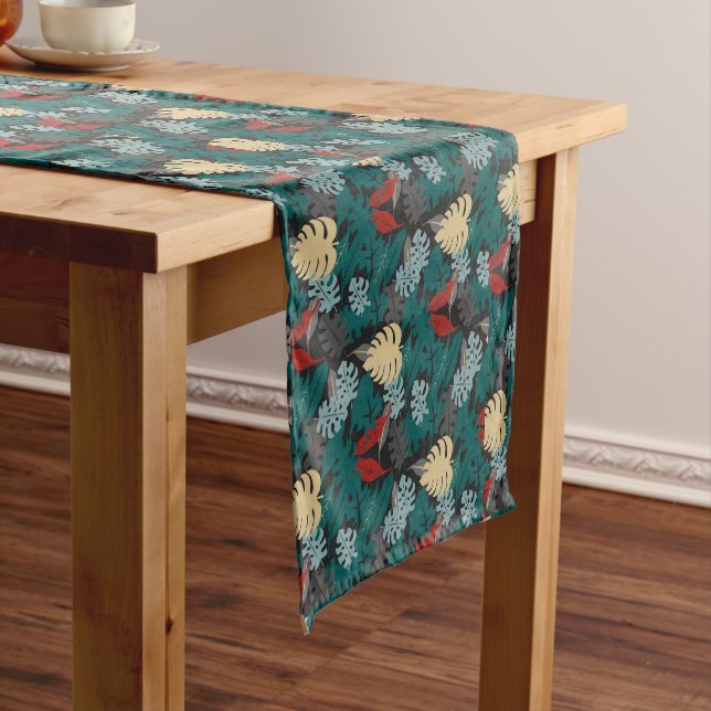 Caminho De Mesa Pequeno Padrão de Folhas Tropicais (No Local)