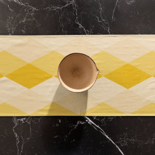 Caminho De Mesa Pequeno Padrão de Forma Rhombus de Sombra Amarela