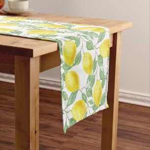 CAMINHO DE MESA PEQUENO PADRÃO DE FRUTA FRESCA DO LEMÃO