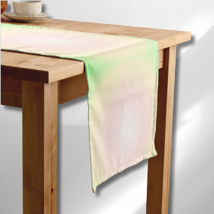 Caminho De Mesa Pequeno Padrão de Gradiente Óptico 3D Branco Rosa Verde Pá