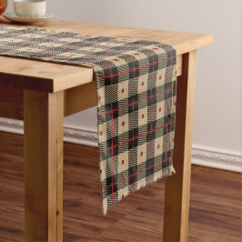 Caminho De Mesa Pequeno Padrão de Impressão de Buffalo Negro Vermelho