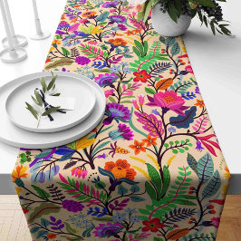Caminho De Mesa Pequeno Padrão de Impressão de Ilustração Floral Colorida