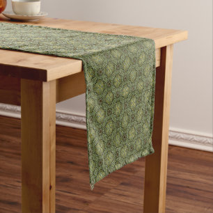 Caminho De Mesa Pequeno Padrão de kit de têmpera, verde e Dourado