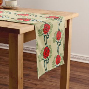 Caminho De Mesa Pequeno Padrão de Rosa de Estilo de Artes e Artesanatos Vi