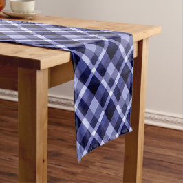 Caminho De Mesa Pequeno Padrão de Xadrez Azul do Marinho Trendy Pequeno Ex