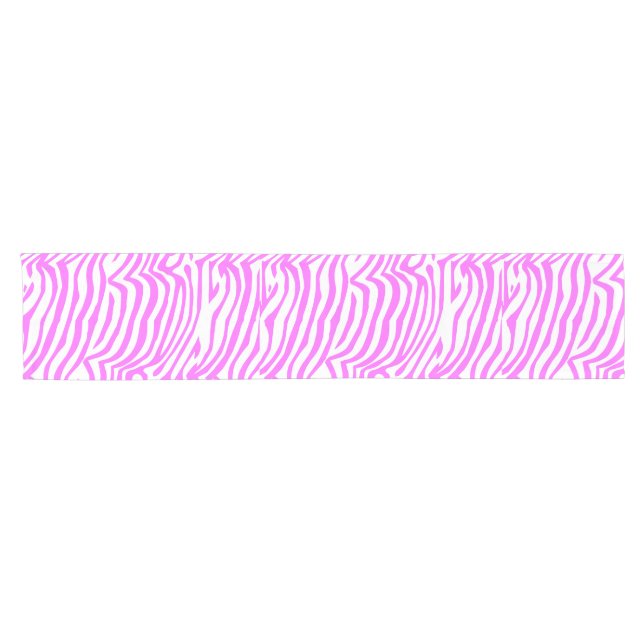 Caminho De Mesa Pequeno Padrão de zebra cor-de-neon rosa (Horizontal)