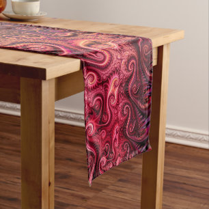 Caminho De Mesa Pequeno Padrão Espiral Da Carmina De Burgundy Colorida abs