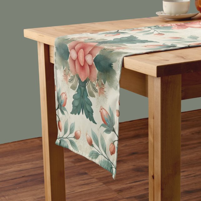 Caminho De Mesa Pequeno Padrão Floral de Algodão do País (Criador carregado)