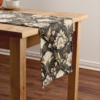 Caminho De Mesa Pequeno Padrão Floral Estilo Leque Art Déco