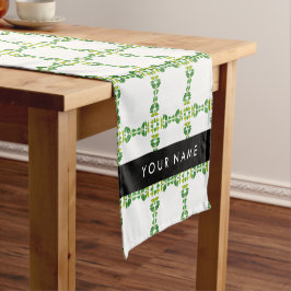 Caminho De Mesa Pequeno Padrão Folha, Folhas Verdes, Seu Nome