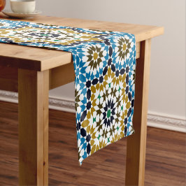 Caminho De Mesa Pequeno Padrão Geométrico Boho Tradicional de Mosaico Marr