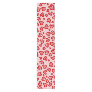Caminho De Mesa Pequeno Padrão-Leopardo-namorados em Vermelho no Escamudo