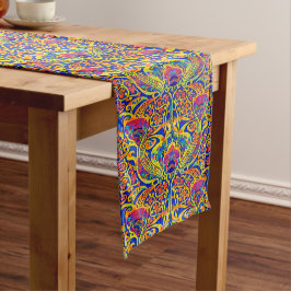 Caminho De Mesa Pequeno Padrão Retro Colorido Art Nouveau