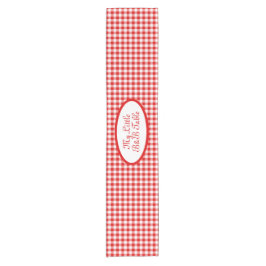 Caminho De Mesa Pequeno Padrão Vichy Vermelho para Negócios, B&B, Restaura