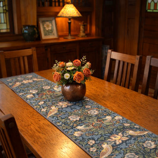 Caminho De Mesa Pequeno Padrão William Morris Vintage Strawberry Thief