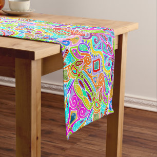 Caminho De Mesa Pequeno Padrões De Mão E Digitalmente Pintados Art 7°