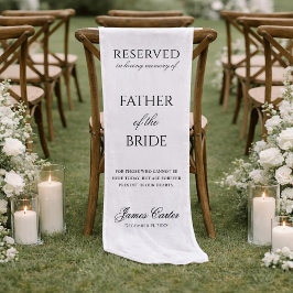 Caminho De Mesa Pequeno Pai Da Noiva Linho Reservado Memória De Casamento