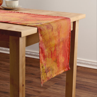 Caminho De Mesa Pequeno painted red yellow art abstract