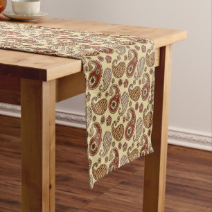 Caminho De Mesa Pequeno Paisley, castanho, bronzeado e bege
