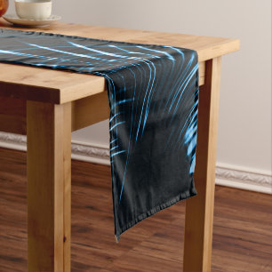 Caminho De Mesa Pequeno Palhetas vivas curvas ou espinhos de azul real