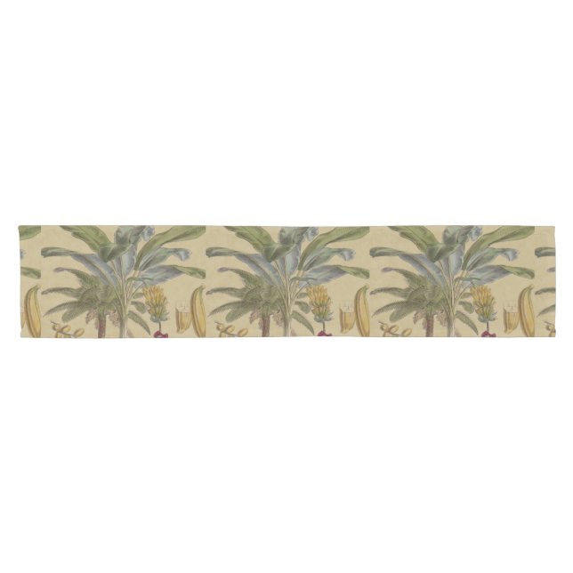 Caminho De Mesa Pequeno Palm Antique Fruta Tropical Arte Botânica (Horizontal)
