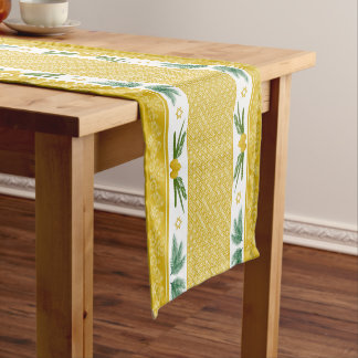 Caminho De Mesa Pequeno Palmas de Tromba Amarela Palmas de Sukah Lulav