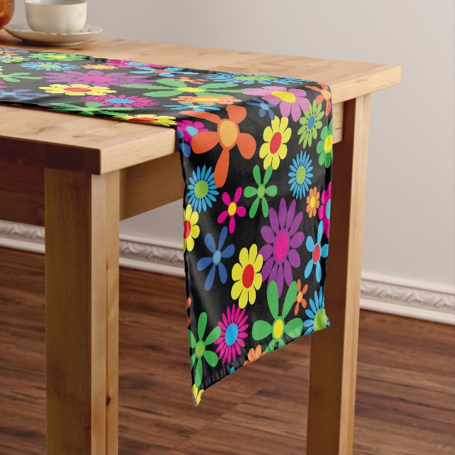 Caminho De Mesa Pequeno Pano de Mesa Curto Retro Floral (No Local)