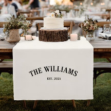 Pano de Mesa de Casamento com Nome da Família Pers