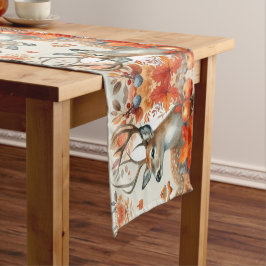 Caminho De Mesa Pequeno Pano de mesa de colheita de outono em aquarela com