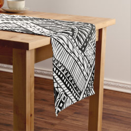 Caminho De Mesa Pequeno Pano para Mesa com Mistura Étnica Preto e Branco