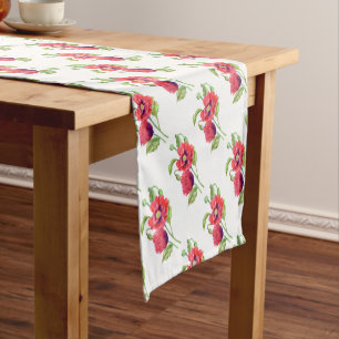 Caminho De Mesa Pequeno Papas Vermelhas Arte Floral