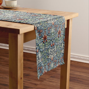 Caminho De Mesa Pequeno Papel de parede floral Morris Navy Blue Snakeshead