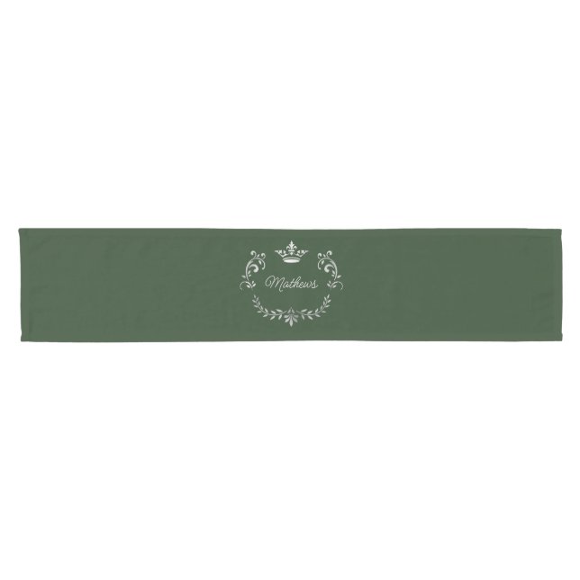 Caminho De Mesa Pequeno Parada Verde Escuro Personalizada (Horizontal)