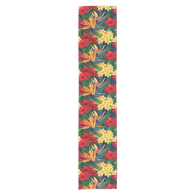 Caminho De Mesa Pequeno Paraíso tropical havaiano vertical floral (Frente)