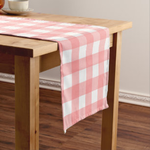 Caminho De Mesa Pequeno Páscoa de Padrão de Xadrez Vermelha de Framboesa