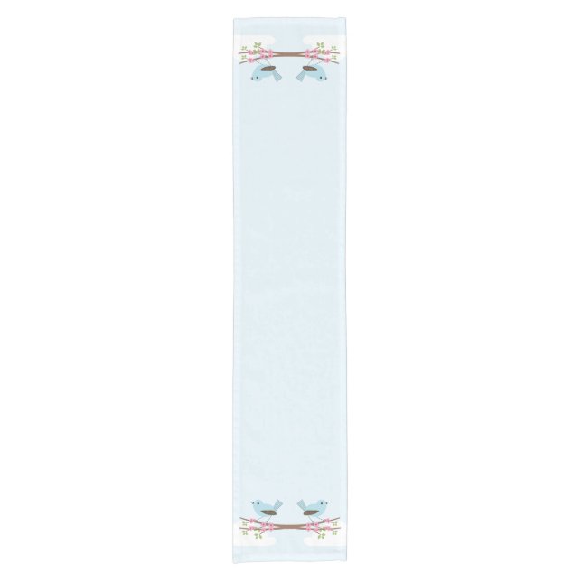 Caminho De Mesa Pequeno Pássaro azul na árvore da flor (Frente)