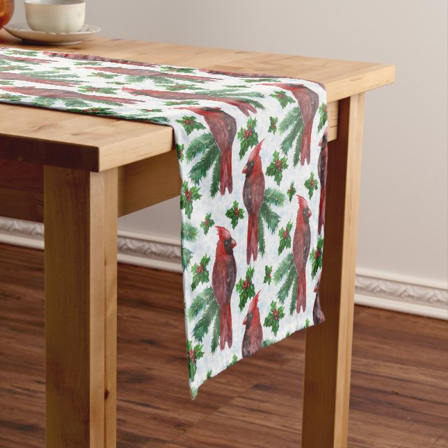 Caminho De Mesa Pequeno pássaro vermelho-aquarela (No Local)