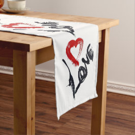Caminho De Mesa Pequeno Passeio de Mesa Amor Coração Vermelho