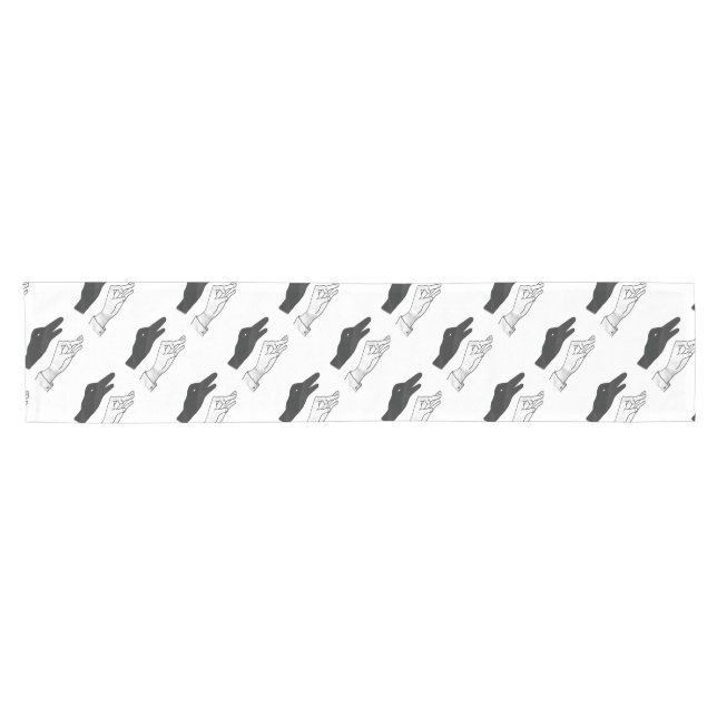 Caminho De Mesa Pequeno Pato Silhouette Mão (Horizontal)